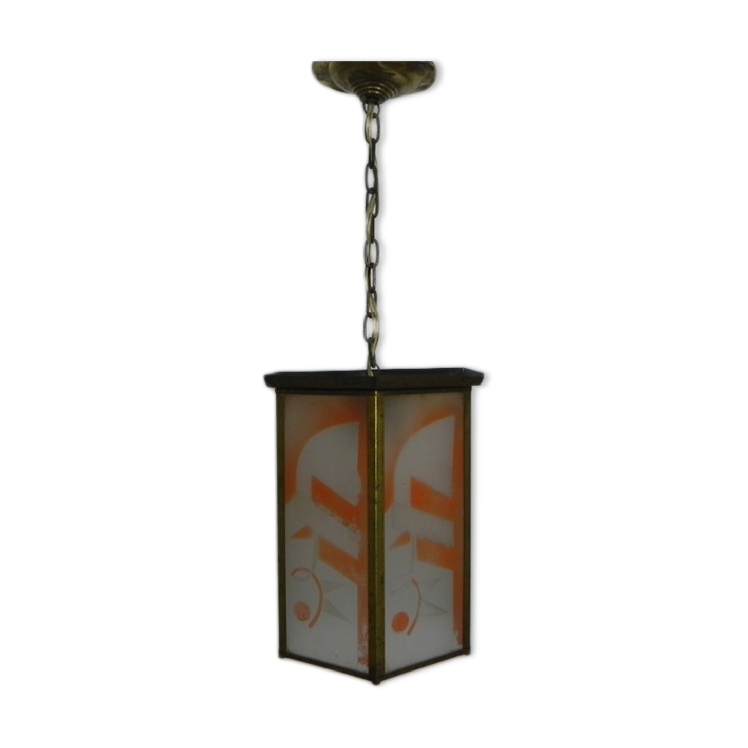 Art Deco hanging lamp with 6 glass plates