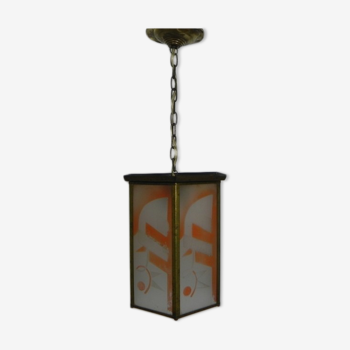 Art Deco hanging lamp with 6 glass plates