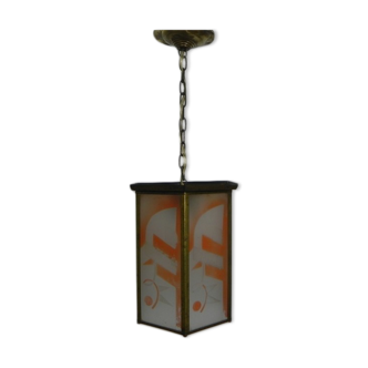 Art Deco hanging lamp with 6 glass plates