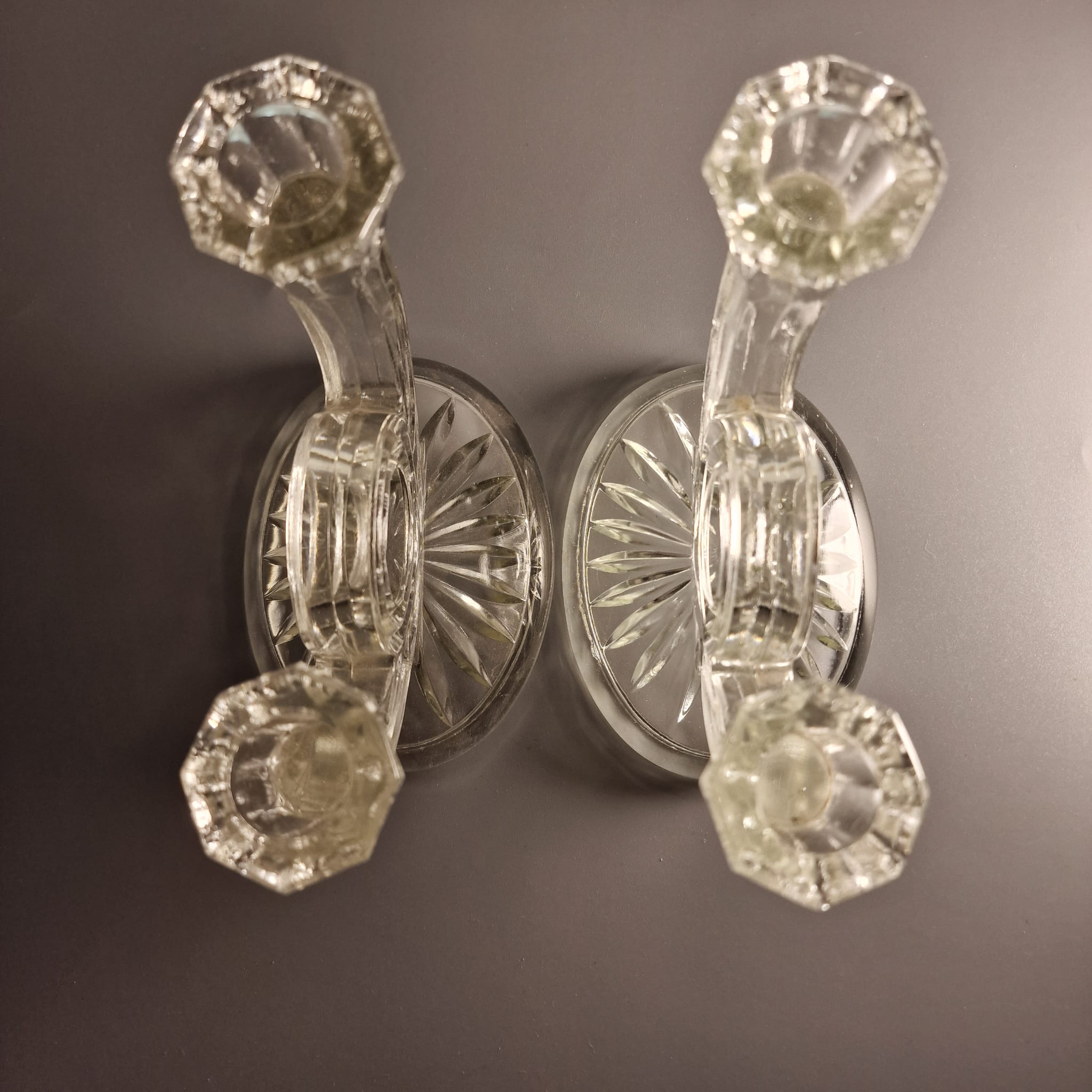 Bougeoirs Glass Belgium - XXth century