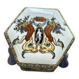 Old candy box with Renaissance decor from Gien earthenware