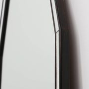 Miroir octogonal graphique du milieu du siècle avec cadre en bois noir et miroir,