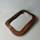 Free-form mirror in solid wood, vintage