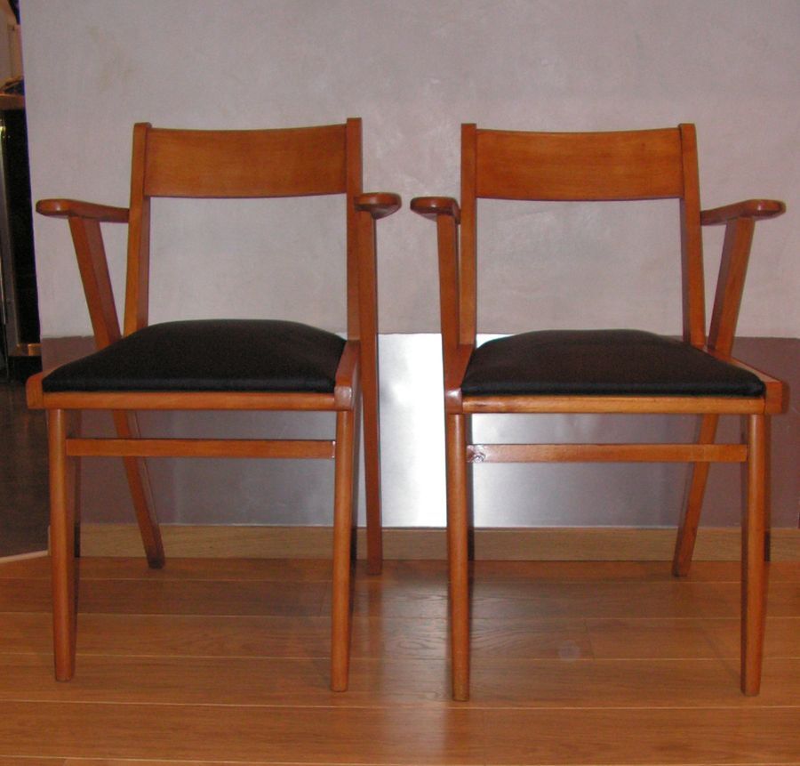Pair of vintage bridge armchairs