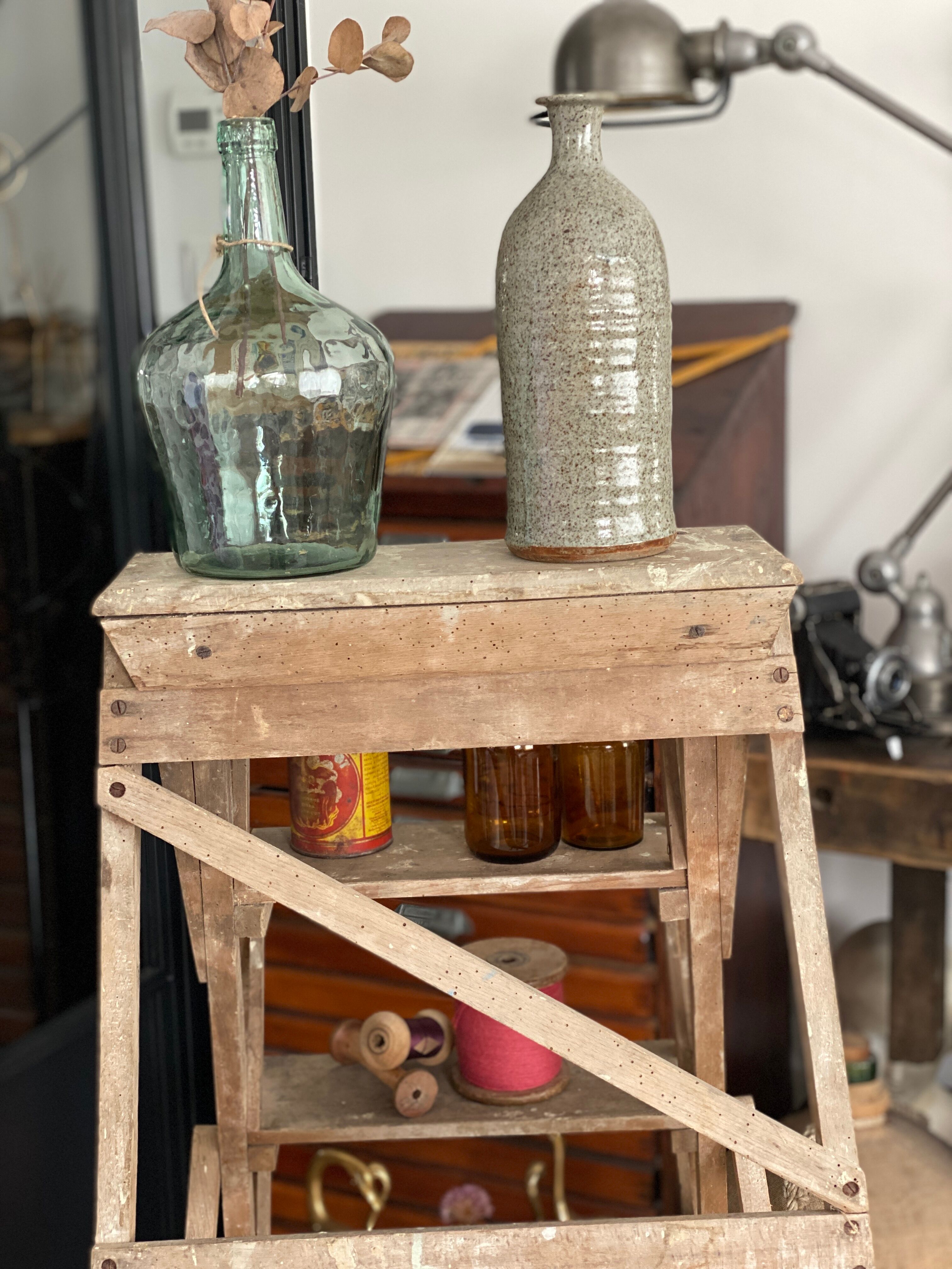 Vintage wood stepladder