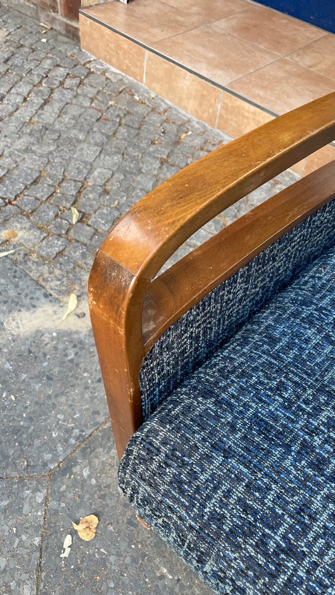 Daybed sofa from the 60s in wood and fabric