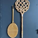 Antique rattan and wicker carpet beaters