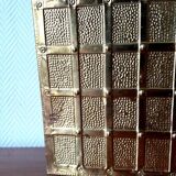 English magazine rack in embossed brass 1960