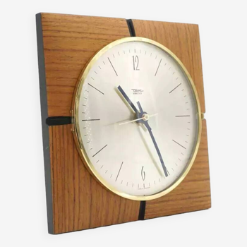 60s teak wall clock