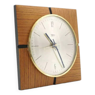 60s teak wall clock