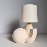 Albert Tormos style sculpture lamp in white stone / 60s / art / artisanal work / Mid-Century / France / 20th century