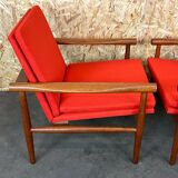 2x 60s 70s Teak Easy Chair Kai Lyngfeld Larsen Søborg Møbler Danish 60s
