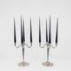 Sculptural Art Deco set of chandeliers in tin, Sweden, 1940s.