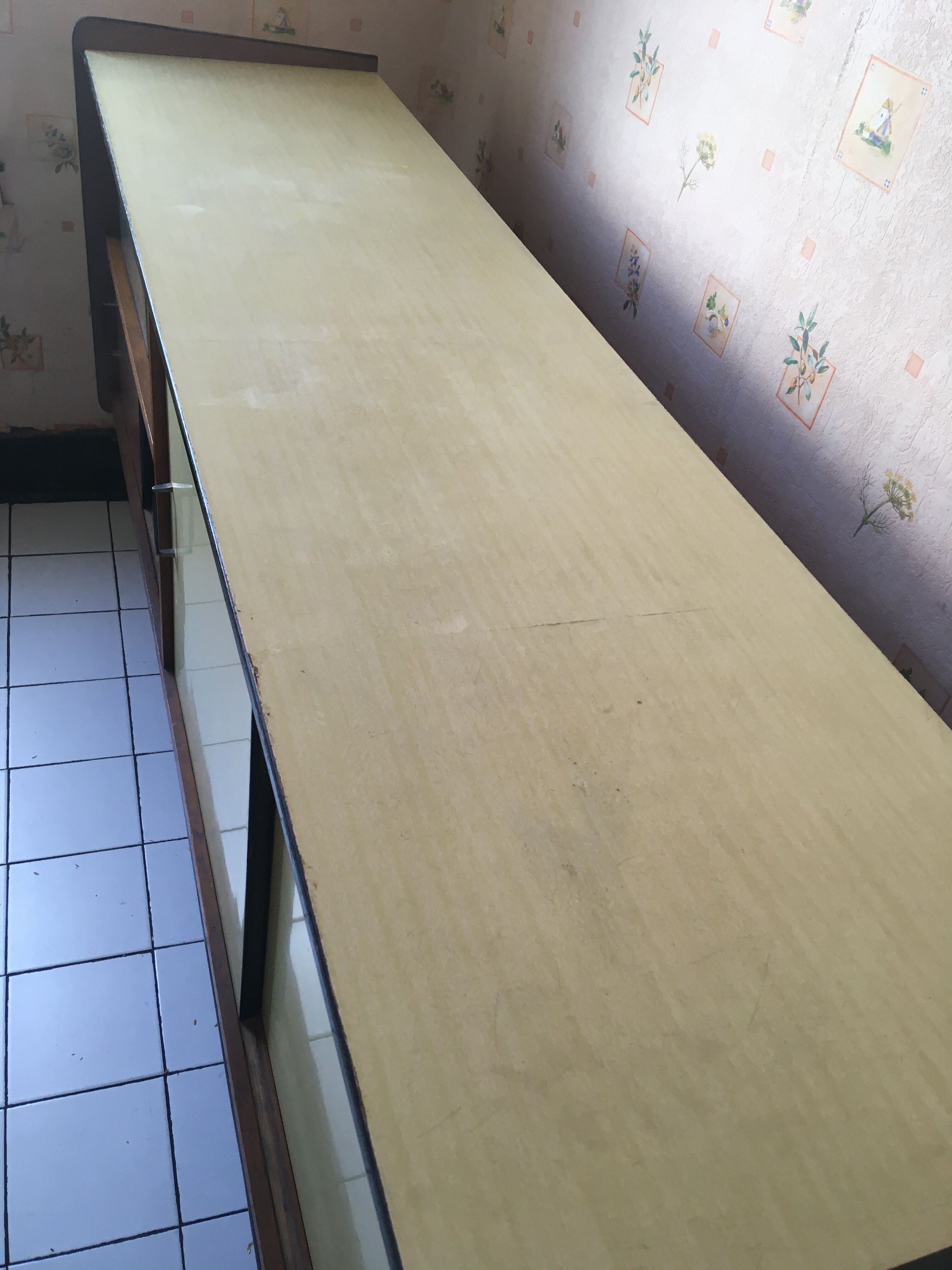 Yellow formica sideboard