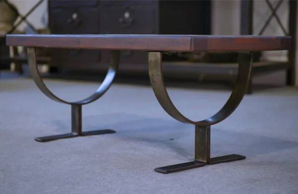 Ceramic and fir coffee table, 1960s