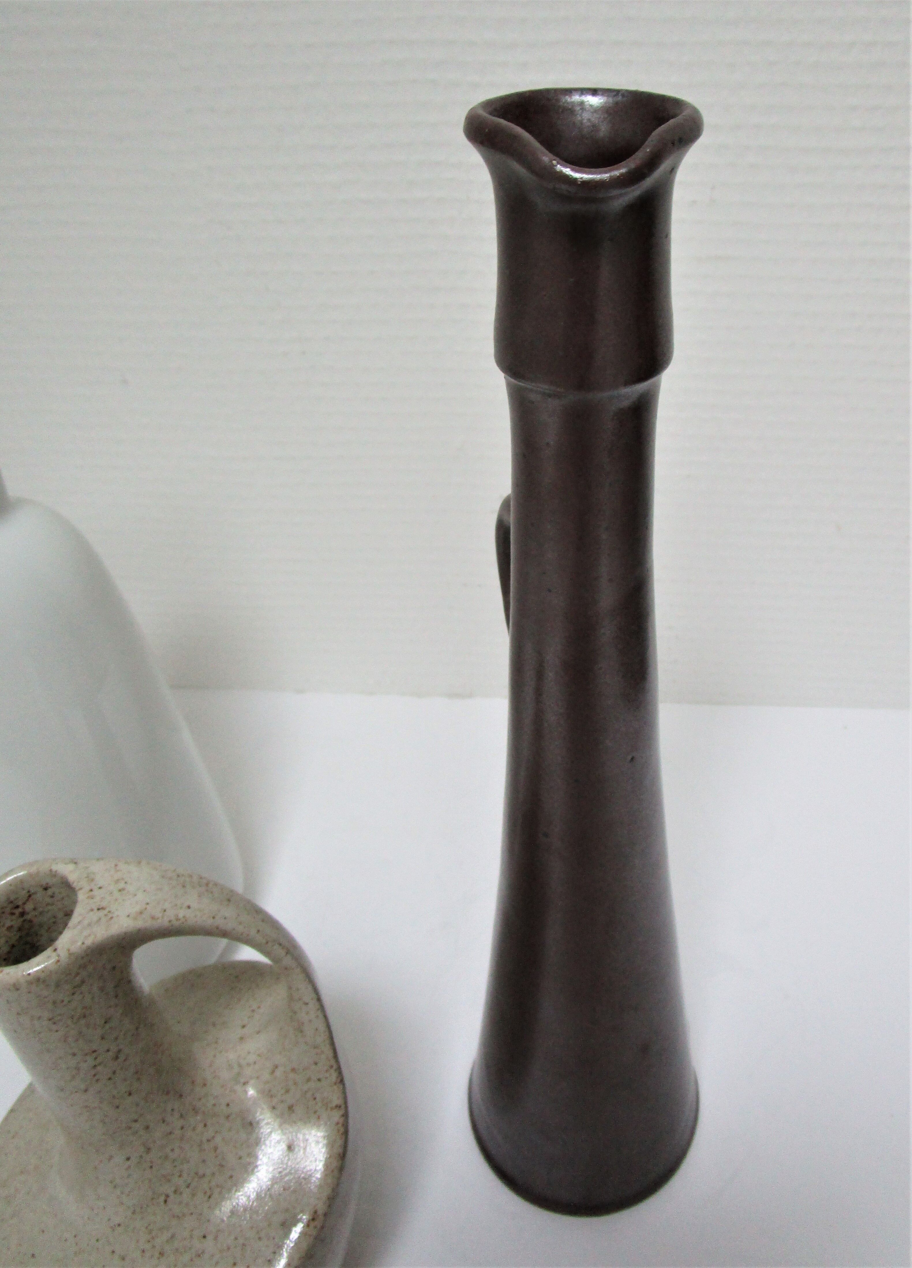 Trois vases céramique grès porcelaine vintage