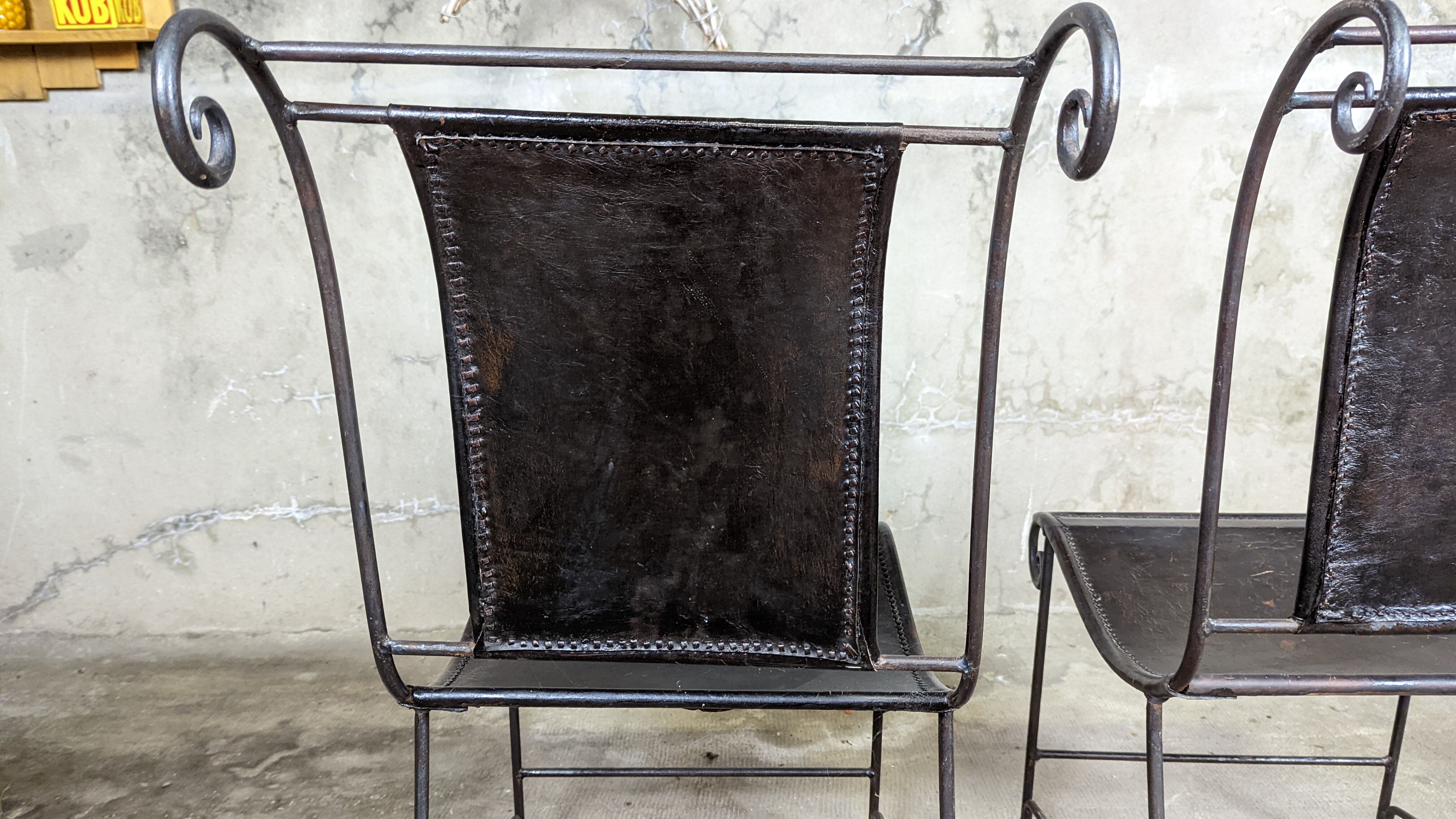 4 wrought iron armchairs