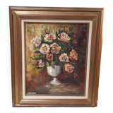Painting of a bouquet of flowers by the painter Langlade