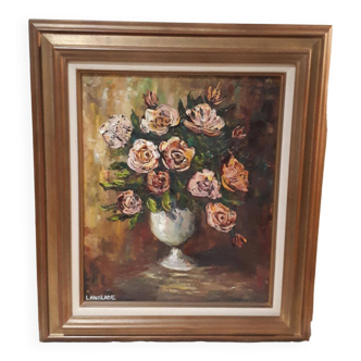 Tableau de bouquet de fleurs du peintre Langlade