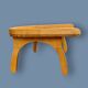 Antique solid wood varnished bed base – Torck – 1950s