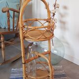 60's rattan bottle holder