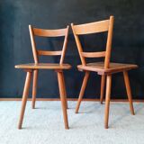 Pair of vintage all-wood chairs by Adolf Schneck for Schaffer, Germany 1947