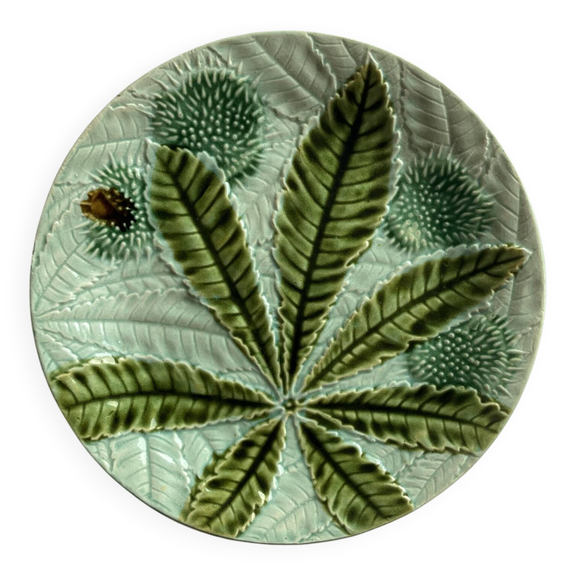 Antique barbotine plate from Salins