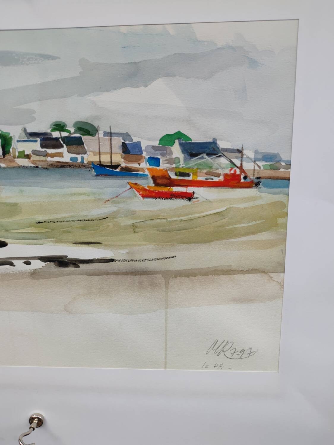 Aquarelle par Michel Roubille, Carnac 1997.