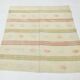 4x4 Cream Pale Red Square Vintage Kilim Rug, 136x142Cm