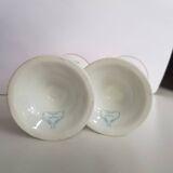 Service de 2 tasses à café sur pied en porcelaine de Limoges mazagrans, atelier du tabalou