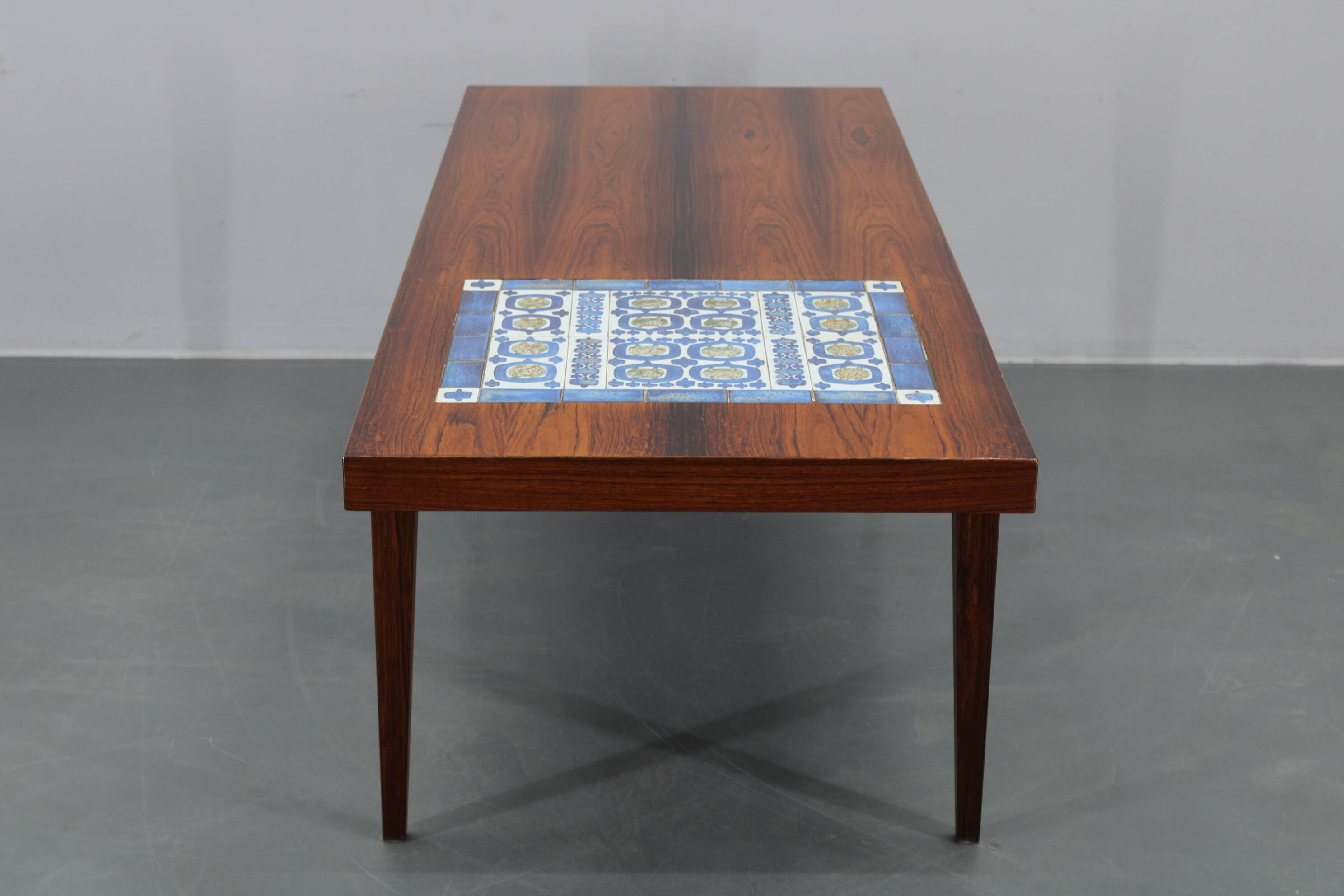Mid-century Danish Haslev Mobelsnedkeri coffee table, ceramic tile inlay, 1960s