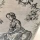 Metal wastebasket old décor fabric of jouy