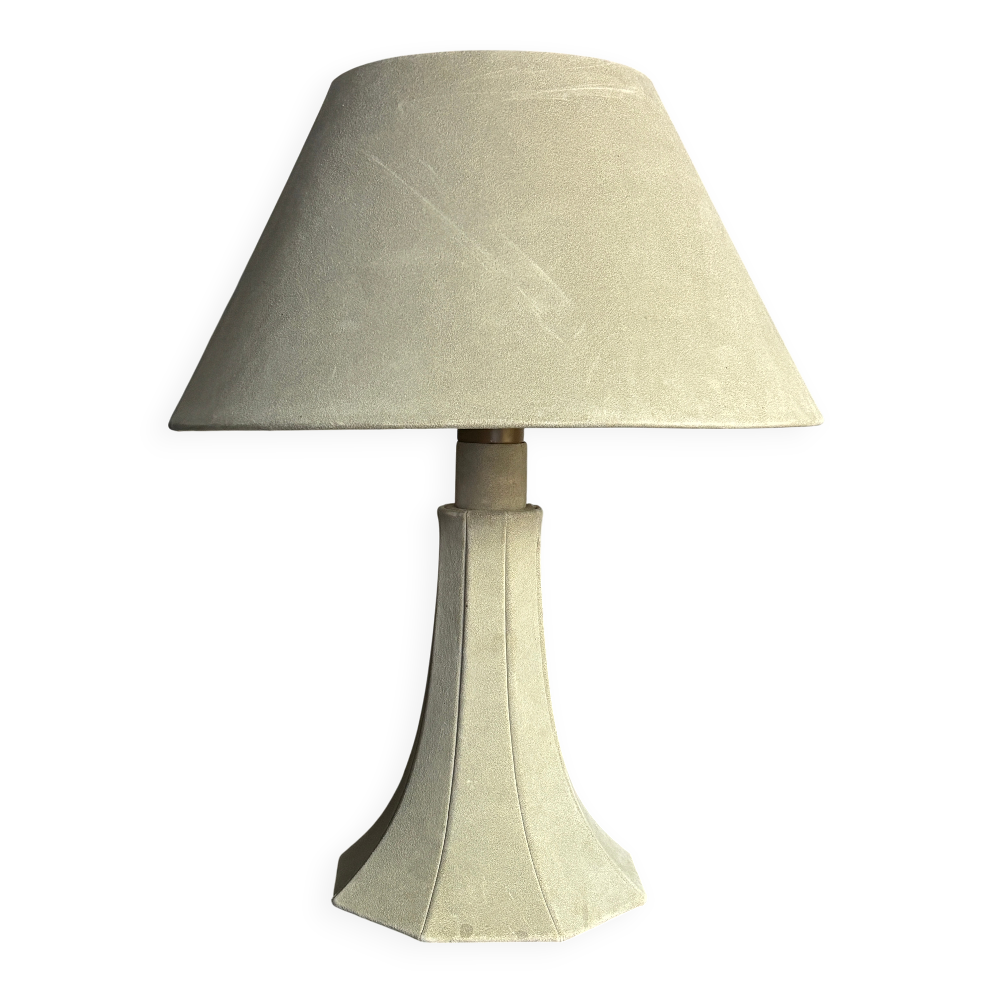 Lampe de table en cuir suédé grand champignon des années 1960-1970.