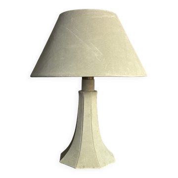 Midcentury suede leather large mushroom table lamp, 1960s-1970s