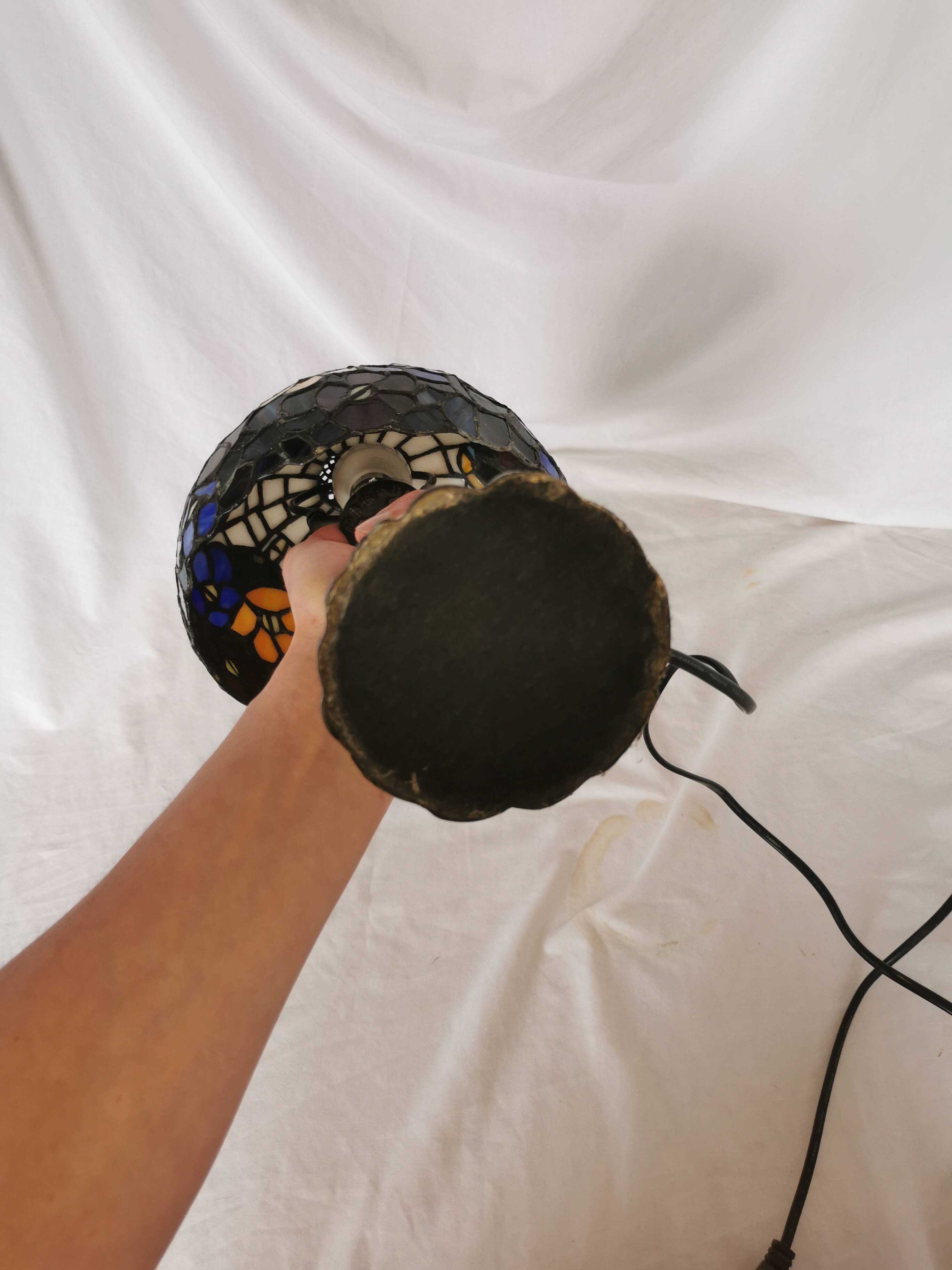 Tiffany style lamp, leaded stained glass, art nouveau.