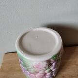 Vintage ceramic cup with vintage fruit pattern, pastel tone