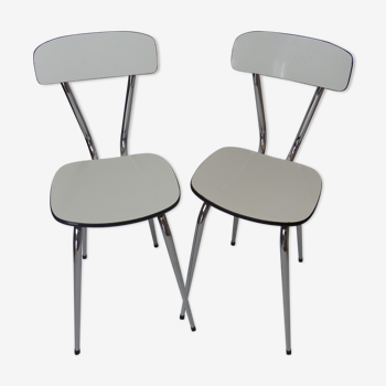 Chairs made of white Formica