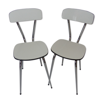 Chairs made of white Formica