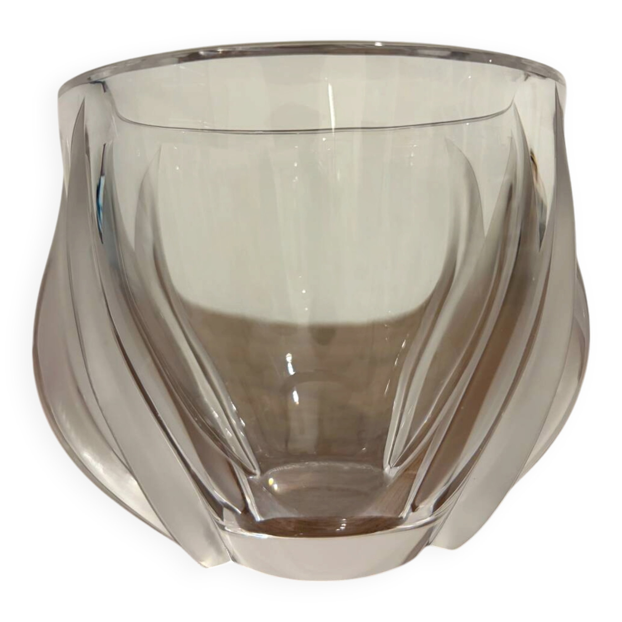 Lalique France vase with tulips in crystal