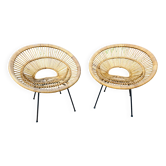 Paire de fauteuils «  Soleil » 50’s