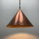 Conical suspended copper pendant by E.S Horn Aalestrup, Denmark 1950