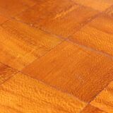 Modernist wood & steel coffee table France 1950s