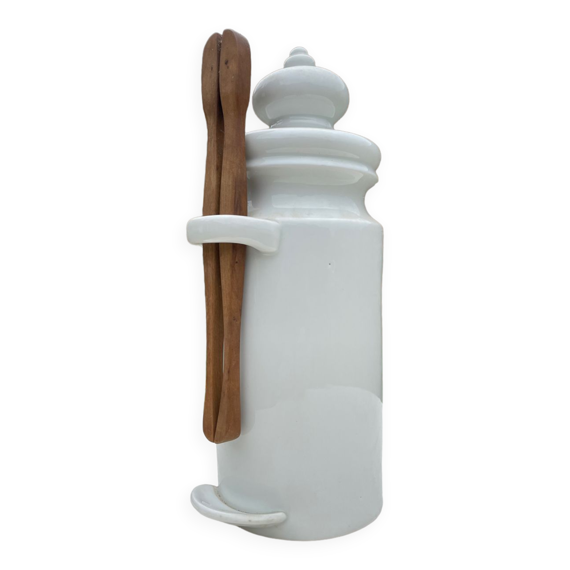 Pot à cornichons vintage porcelaine blanche