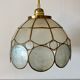 Vintage lampshade suspension in mother-of-pearl and brass