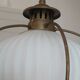 Suspension opaline cannelée et cuivre design original 1960
