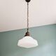 Philips Art Deco pendant light in white conical opaline, 1920s-30s