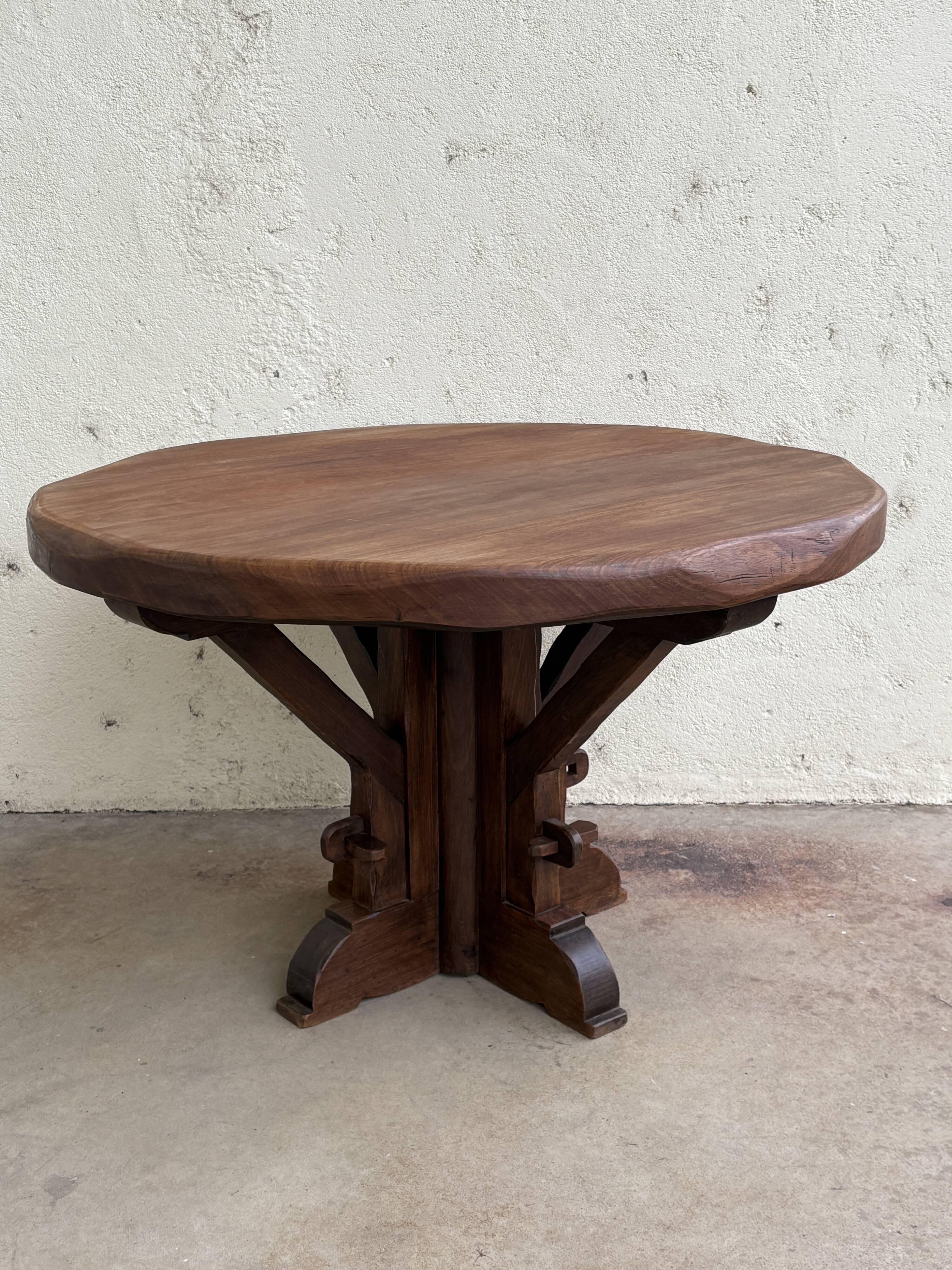 Solid wood round table