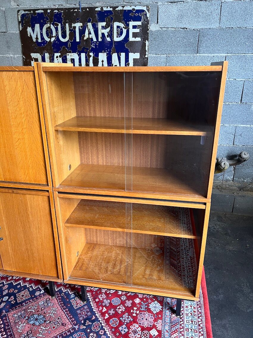 Modular vintage showcase library modernist style / Minvielle - 50s/60s