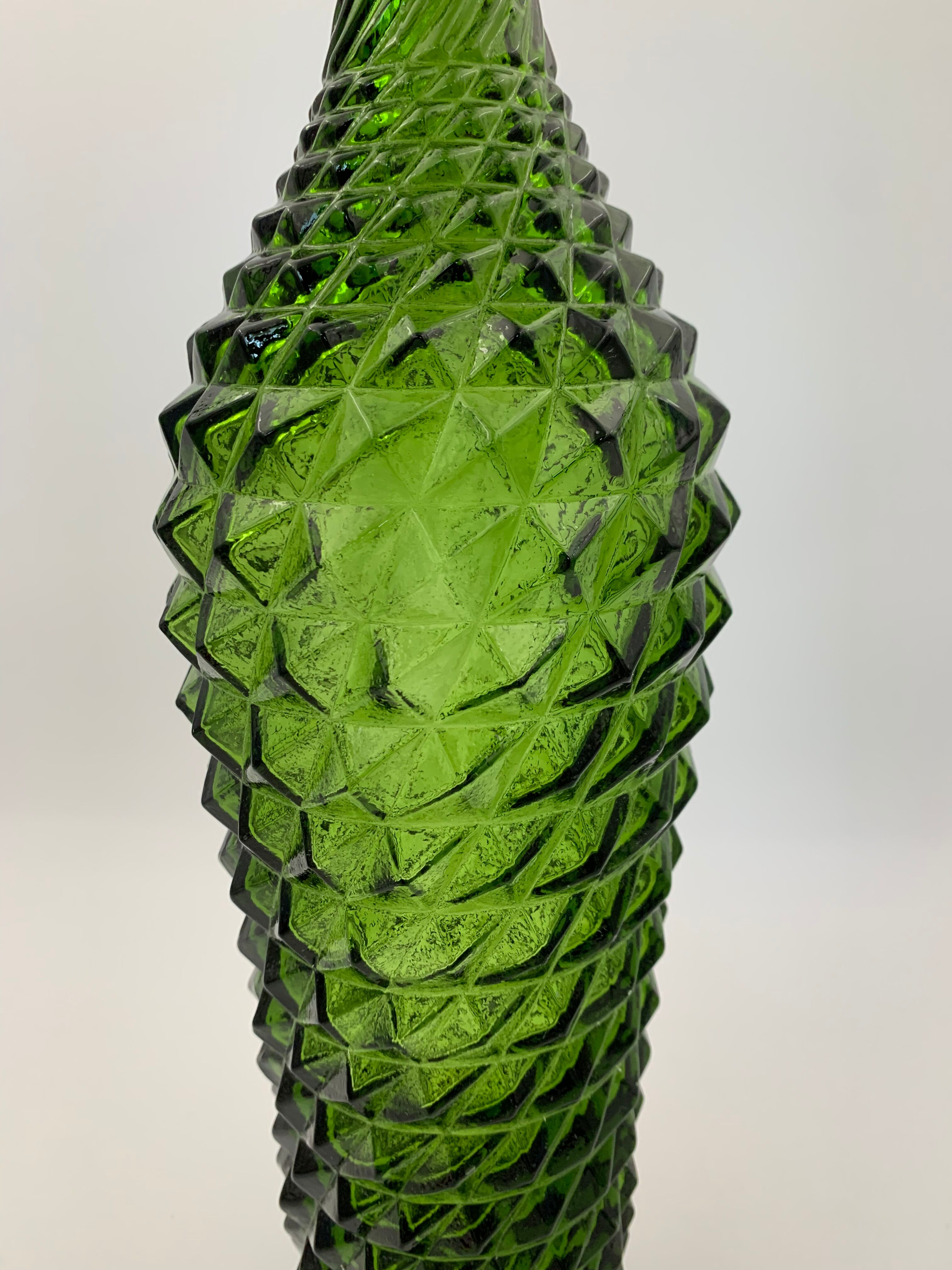 Bouteille vintage en verre empoli, italie - années 1960