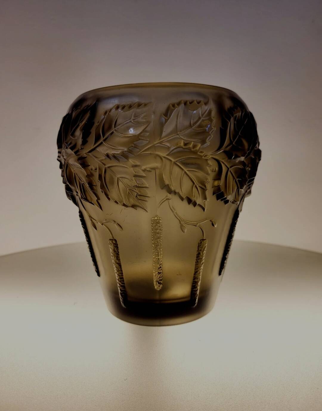 Vase art déco, fumée persglas avec décor, Barolac Josef Inwald, période 1930